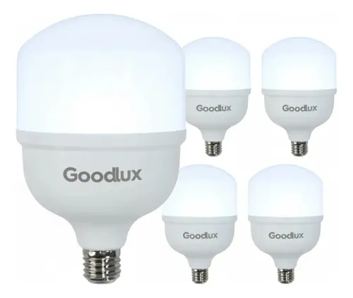 Kit 5 Lampada Led 40w Bulbo 6500k Branco Frio Alta Potência Bivolt 110v 220v Goodlux