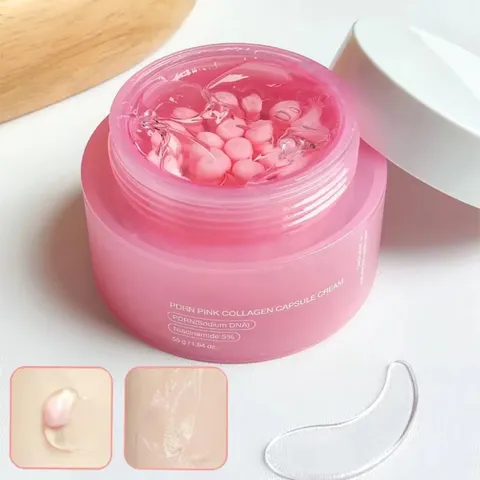 Creme Coreano PDRN Pink Collagen com Niacinamida para Tom de Pele Irregular, Hidratante Facial Leve e Não Oleoso