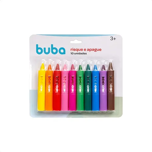 Brinquedo Banho Giz Infantil Lavável Risque e Apague 10 Cores