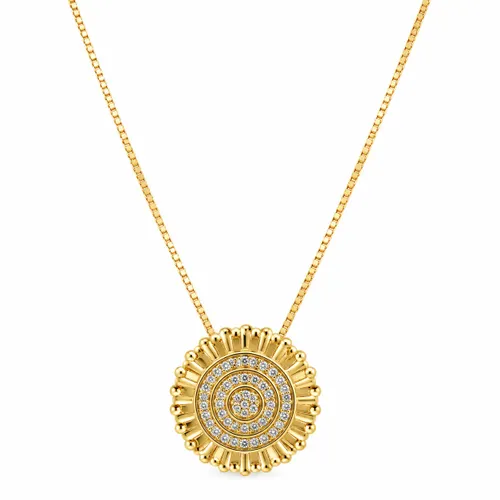 Colar Redondo Solitário com Zircônia em Ouro 18K