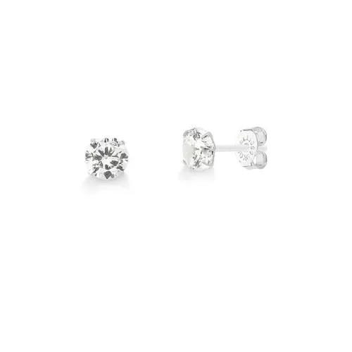Brinco Prata de Lei Ponto de Luz 7 mm com Zircônia