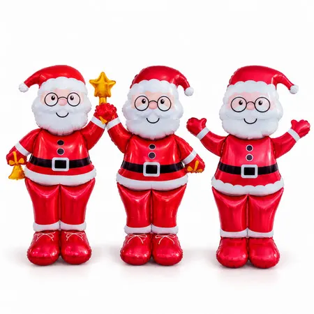 Balão Papai Noel 3d Natal Festa Decoração Ceia de Natal 125cm Metalizado Grande Enfeite de Natal