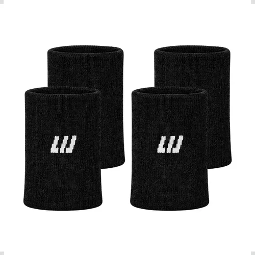 2 Pares Munhequeira Performance Pulse Algodão Tênis Unissex Preto Unico