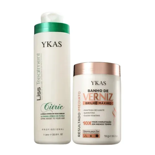Kit Ykas Progressiva Citric 1 Litro + Verniz 1 Kg