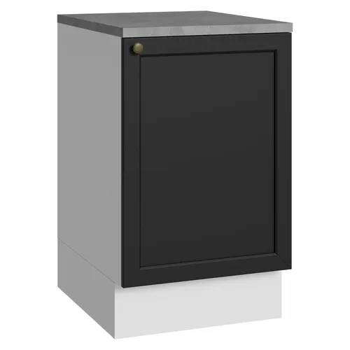 Balcão de Cozinha 50 x 60cm 1 Porta (Com Tampo) Branco/Preto Vik Madesa