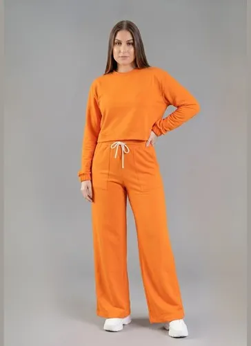 Calça Básica Feminina para Adulto em Moletom (Laranja) Just Basic