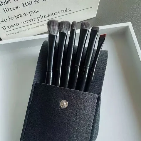 Conjunto de 6 Pincéis de Maquiagem para Olhos, Profissional, Macio, para Contorno, Sombra, Delineador e Sobrancelha, Ferramenta Cosmética de Beleza Facial para Mulheres