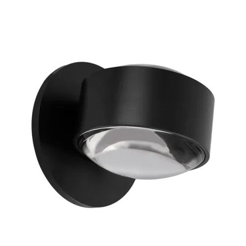 Arandela Led Vidro Alumínio Preto 8w 75° 3000k Effect