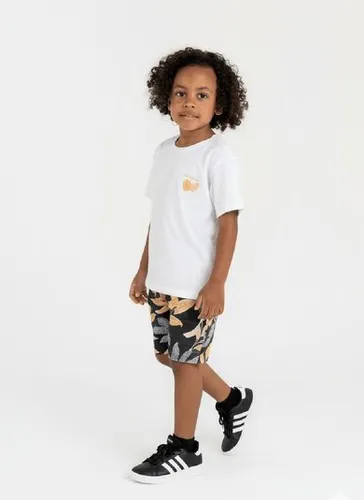 Conjunto Infantil para Menino com Camiseta e Bermuda (Off White) Guloseima