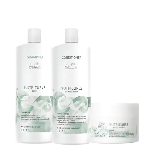 Kit Wella Professionals Nutricurls Shampoo e Condicionador 1L e Máscara 150ml