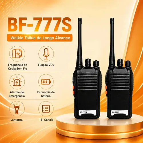 Kit 2 Comunlcadores Bf-777s Alta Performance Profissional Bf777s Baofeng sem Fio Alta Segurança 400 ~ 470mhz 16ch Ht