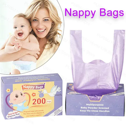 Saco de lixo portátil sacos de fraldas descartáveis sacos de higiene perfumados para eliminação de fraldas ou produtos femininos ou sacos de resíduos de animais de estimação
