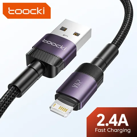 Toocki cabo usb para iphone 14 13 12 pro max xs xr 8 7 plus ipad carregador de carregamento rápido cabo ip de alumínio para iphone cabo de dados