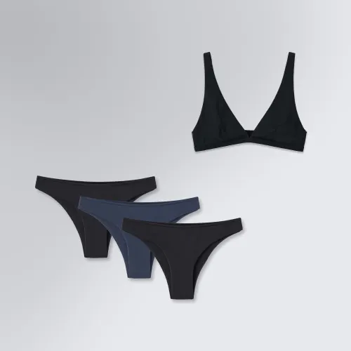 Conjunto Feminino Calcinha Biquíni e Sutiã sem Bojo