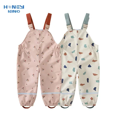 HONEYKING Crianças Calças de Chuva à Prova D 'Água Macacões de Bebê Meninos Meninas Macacões Calças Moda Crianças Macacões