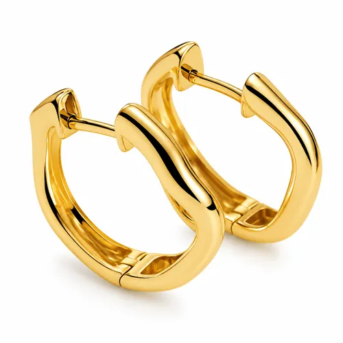 Brinco Argola Ondulada em Ouro 18k