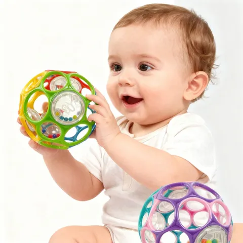 Chocalhos macios para bebês com bola de sino, brinquedo sensorial educacional para educação precoce, cor aleatória)