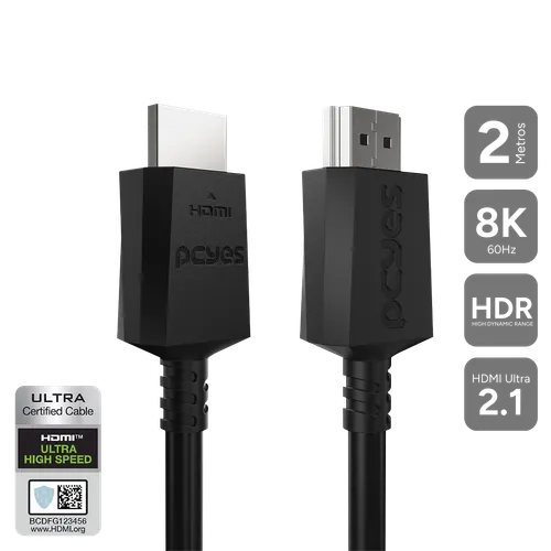 Cabo HDMI PCYES Ultra 2.1 8K 144Hz Nylon 1 Metro PHU21P