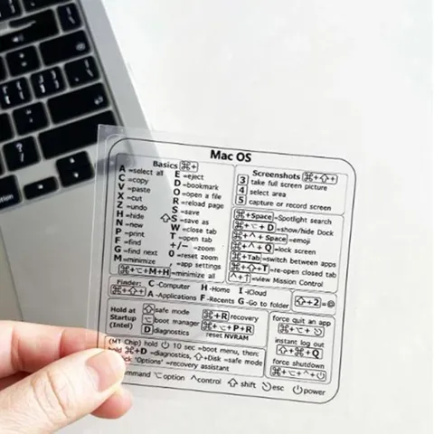 A 1pc ​ ​ Adesivos de Atalhos para Teclado de MacBook - Aumente a Produtividade com Gestão de Aplicativos Fácil, Resolva Problemas Técnicos para Laptops Apple ​ ​