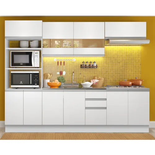 Armário de Cozinha Completa 270cm Branco Atenas Madesa 03
