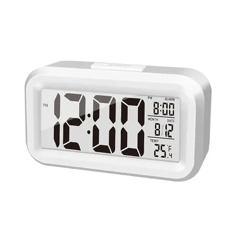 LED Despertador Digital Backlight Snooze Dados Tempo Calendário Desktop Multifunções Eletrônico Backlight Relógio de Mesa