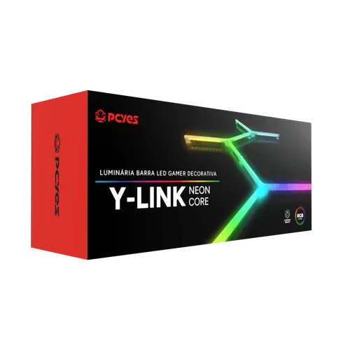 Luminária Modular PCYES Y-Link Neon Core RGB com Controle e 7 Cores
