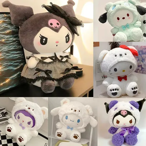 Novo 2026 Kawaii 25cm Brinquedo de Pelúcia Sanrio Cão Jade Kuromi Boneca de Pelúcia Bichos de Pelúcia Bonecas de Pelúcia Presente de Aniversário