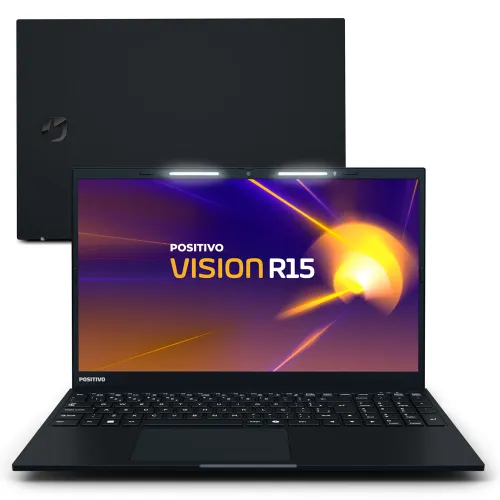 Notebook Positivo Vision R15 AMD Ryzen 5-5500U Linux 16GB RAM 256GB SSD IPS Full HD 15.6" Lumina Bar - Preto