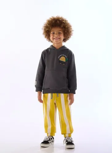 Conjunto Infantil Blusão e Calça Menino Pega-pega Cinza Chumbo Três e Já