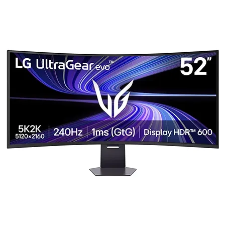Monitor LG UltraGear™ Evo - 52G930B-B 52", Tela Curva 1000R, 5K2K, 240Hz, 1 ms (GtG), VESA DisplayHDR™ 600, AMD FreeSync™ Premium - 52G930B-B