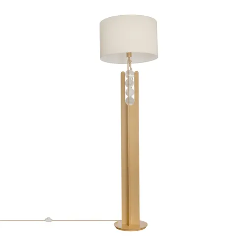 Luminária de Piso Selenita e Metal Dourado Equilíbrio