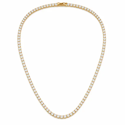 Colar Riviera com Zircônias 2,5 mm Banhado a Ouro em Prata 925