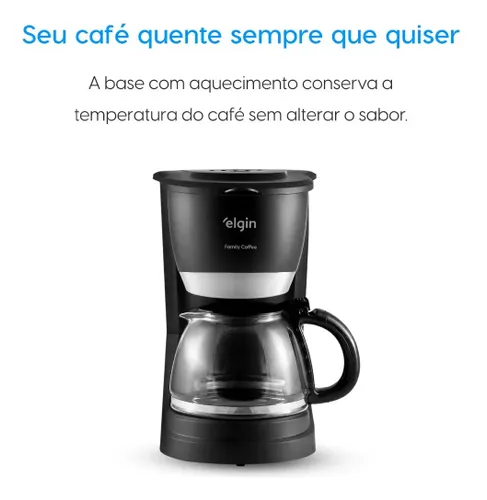 Cafeteira Elétrica 30 Xícaras Elgin Family Coffee Preta
