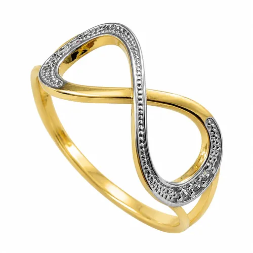 Anel Infinito com 6 Diamantes de 0,5 Ponto em Ouro 18K