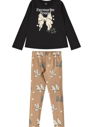 Conjunto Favourite Trend para Menina com Blusa e Calça Legging (Preto) Bee Loop