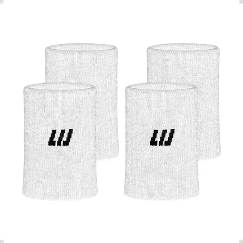 2 Pares Munhequeira Performance Pulse Algodão Tênis Unissex Branco Unico