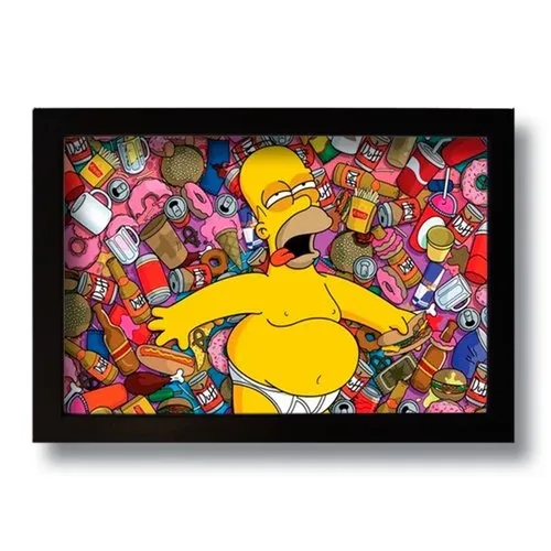 Quadro Decorativo Homer Simpson Beer 33x43 cm