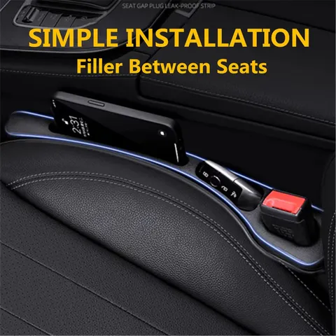 2 pçs assento de carro gap enchimento entre assentos console organizador assento fenda caixa armazenamento saco decoração interior acessórios automóveis