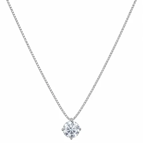 Colar Ponto de Luz 10 mm com Moissanite 45 cm em Prata