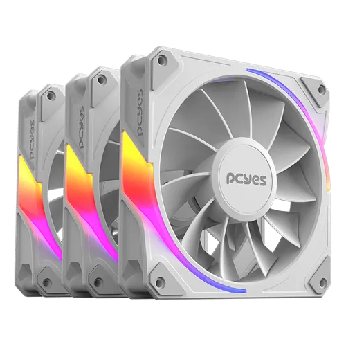 Kit Cooler Fan PCYES Sangue Frio 3 ARGB White Ghost Reverse 120mm 2200RPM 60CFM K3ARGBSF3WGRVBR