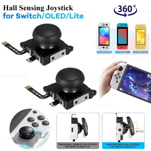 Joystick de Efeito Hall para Nintendo Switch/Lite/OLED, Peças de Reposição para Controle, Acessórios de Jogo