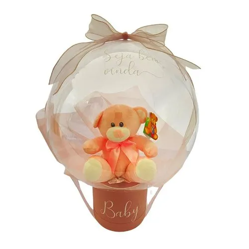 Pelúcia no Balão Maternidade Rosa