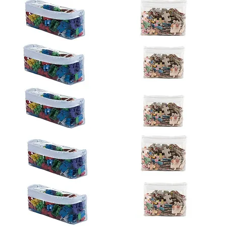 Kit 10 Saco para Guardar Brinquedos Peças Pequenas com Zíper Caixa Baú Quarto Infantil