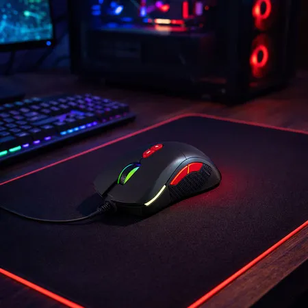 Mouse Gamer com Fio 7200 DPI - Alta Precisão Conforto Ergonômico  Velocidade - Cor  Preta