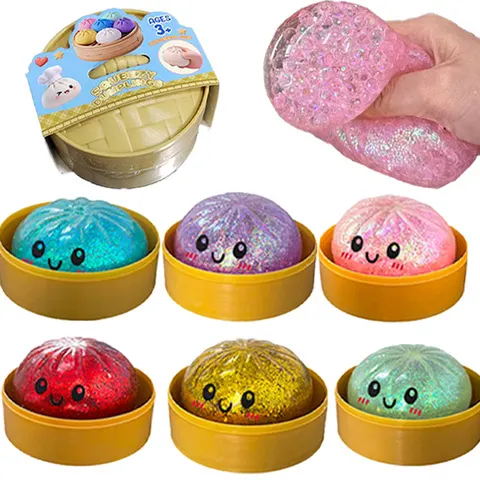 Novo Kit com 1-12 Bolinhos Sensoriais de Glitter com Caixa - Brinquedo Anti-stress para Alívio do Estresse