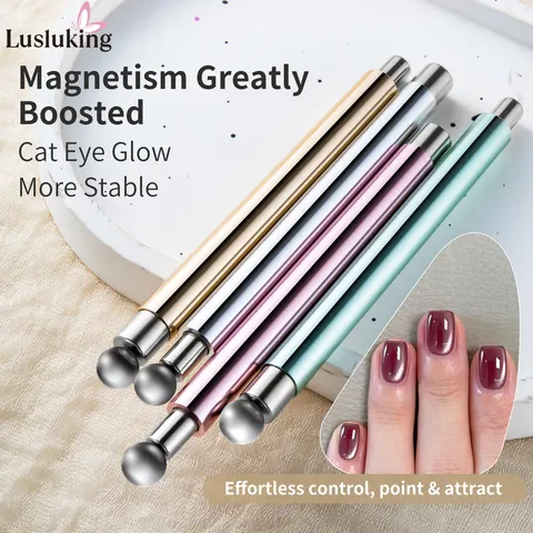 Ferramenta magnética para arte em unhas, olho de gato, bastão cilíndrico com bola magnética, acessório de manicure para efeitos de contas de vidro, adequado para esmalte em gel uv