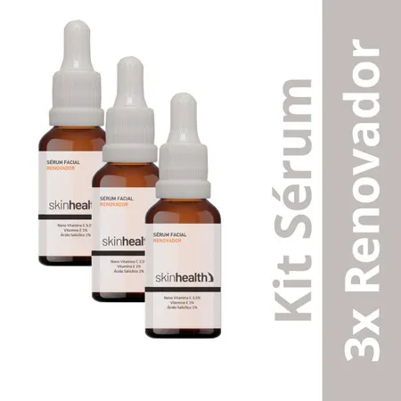 Kit 3 Renovador Lipossomado Serum Facial Skin Health 30ml (cada)
