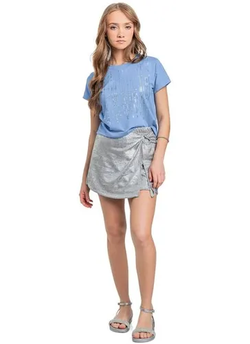 Blusa com Paetê Juvenil (Azul) Gloss