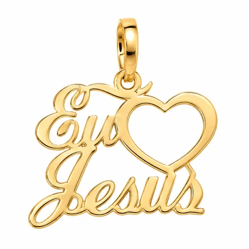 Pingente Eu Amo Jesus em Ouro 18K
