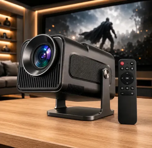 Projetor Hy320 Mini Smart TV Android WiFi 6 390 ANSI Lumens Full HD Suporte 4K HDMI Bluetooth Alto Falante com Controle Remoto Bivolt Portátil Kateluo